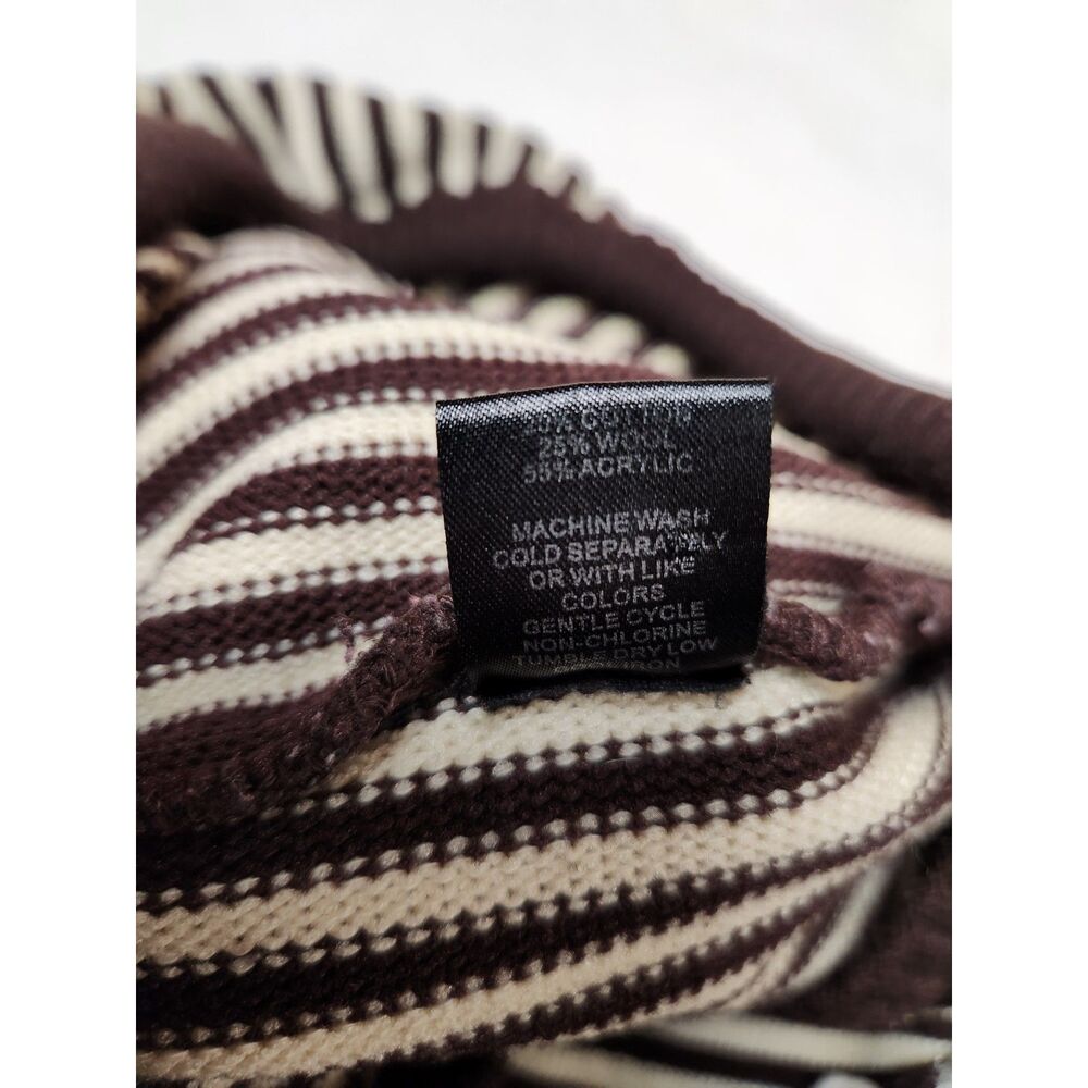 Soul Happie Women's Striped Knit Hoodie Sweater Size Small Wool Blend